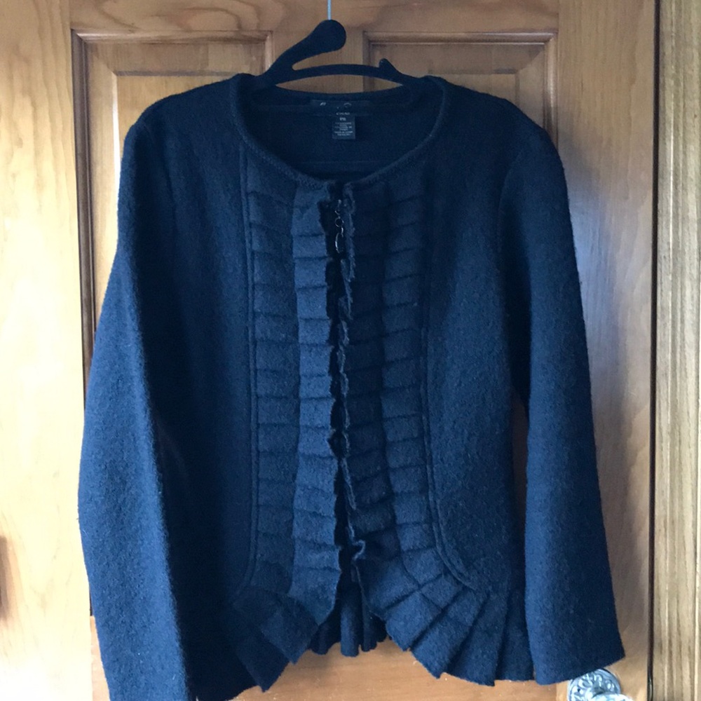 Marisa Christina black zip up sweater/jacket